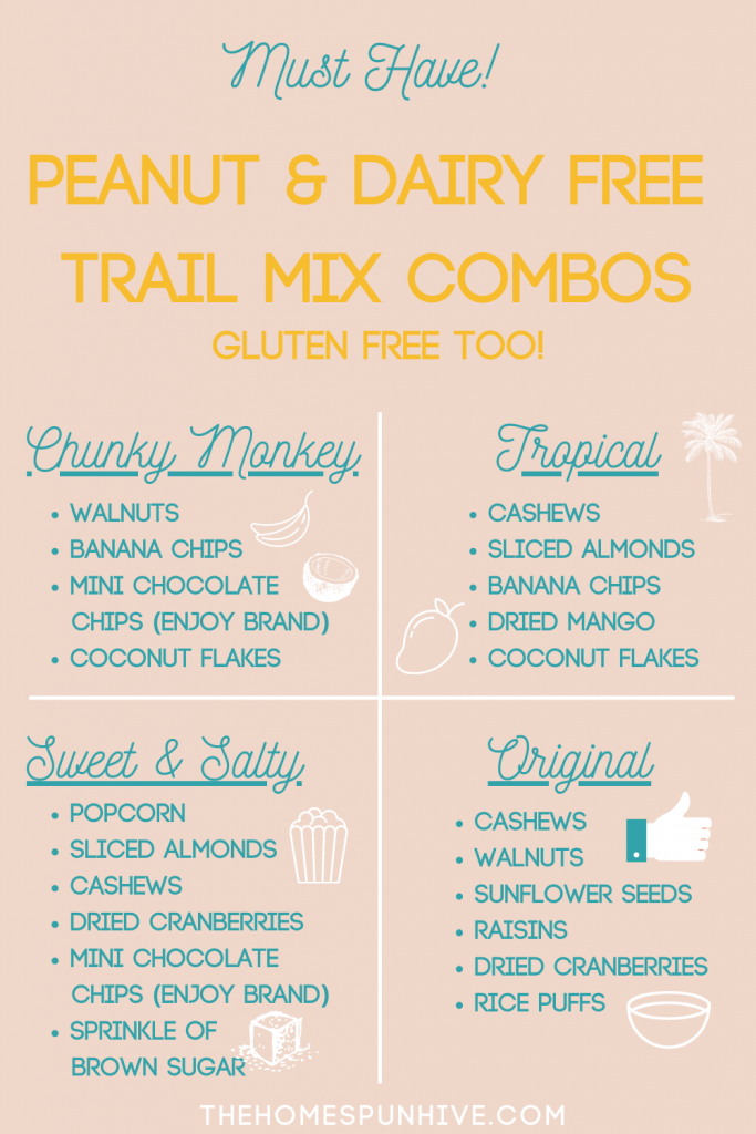peanut and dairy free trail mix pin